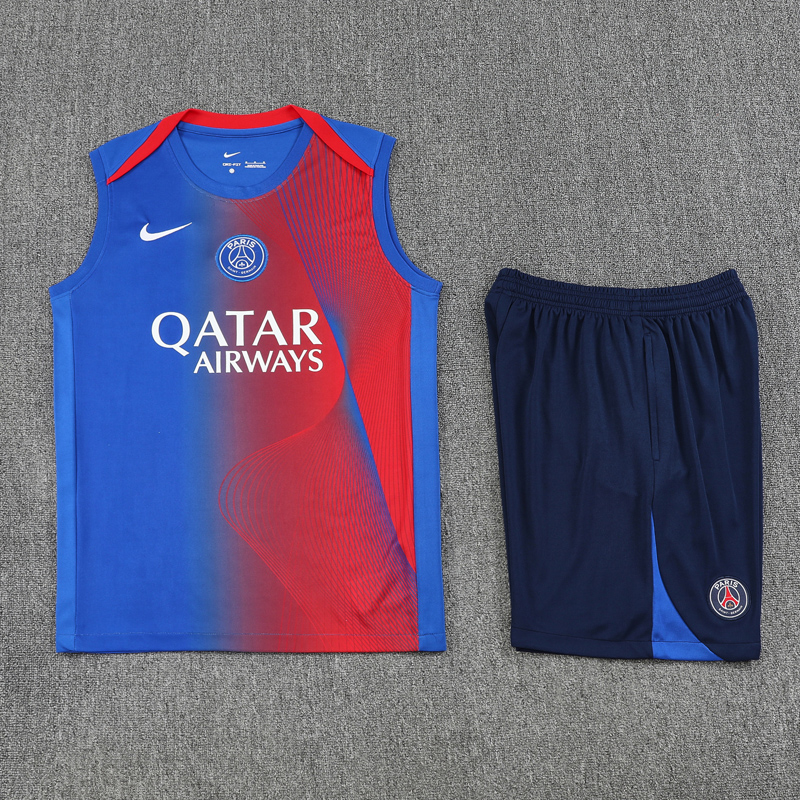 25-26 PSG Blue red Tank top and shorts suit
