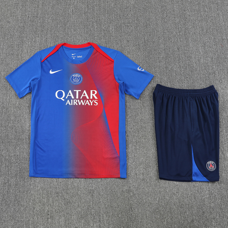 25-26 PSG Blue red Training Short Suit