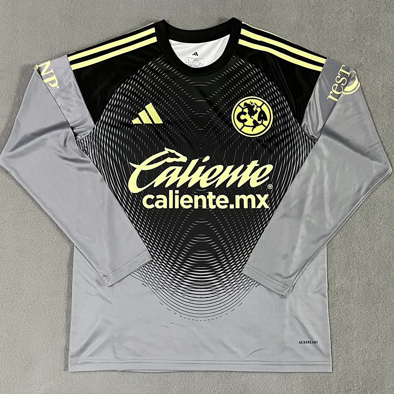 25-26 Club America Black Grey GoalKeeper Long Sleeve Soccer Jersey (长袖)