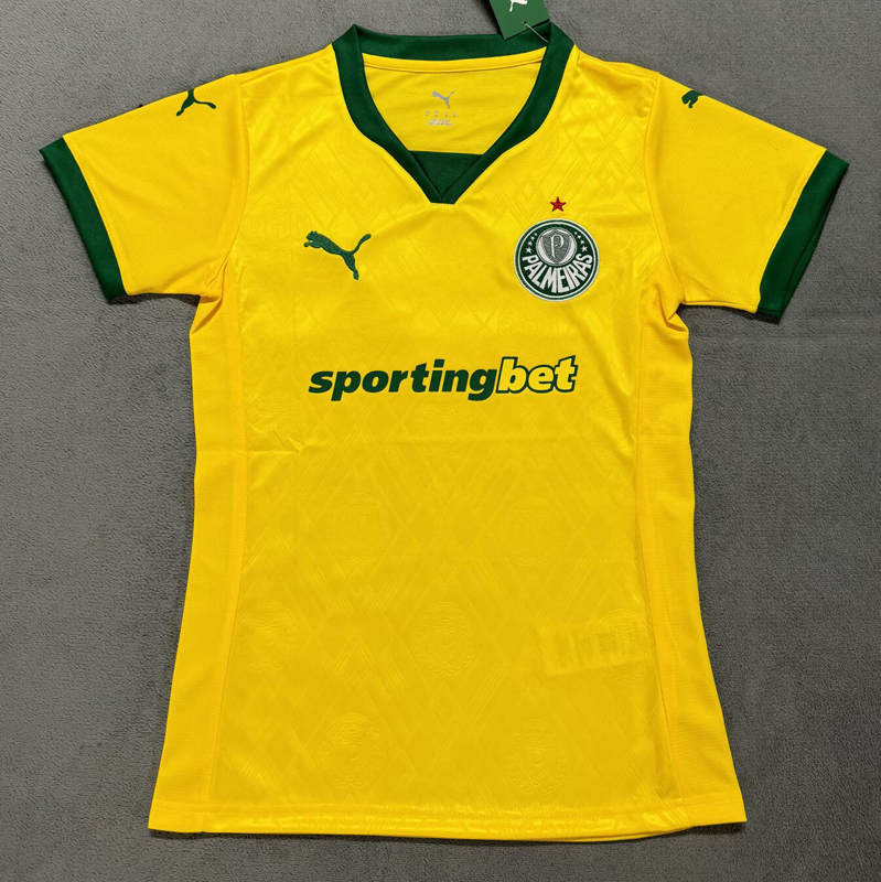 25-26 Palmeiras Yellow Third Women Soccer Jersey (女)