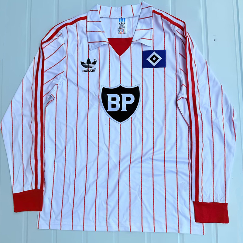 1983-1984 Hamburg SV Home Long Sleeve Retro Soccer Jersey (长袖)