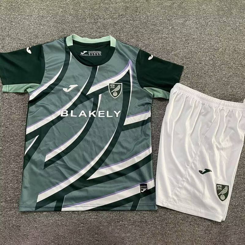 25-26 Norwich City Away Kids Soccer Jersey