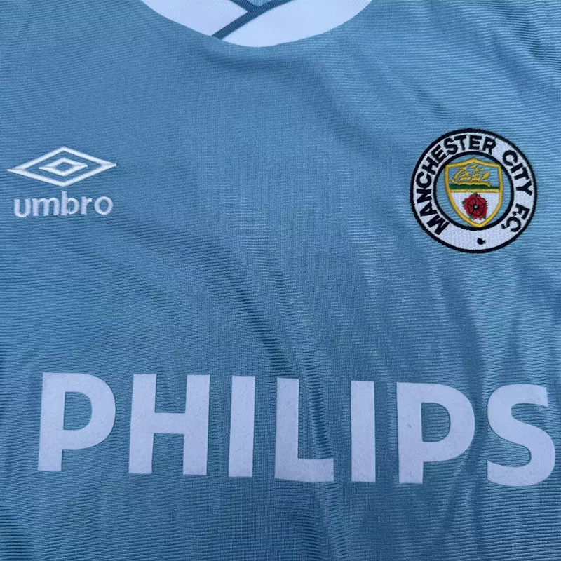 1986-1987 Man City Home Retro Soccer Jersey