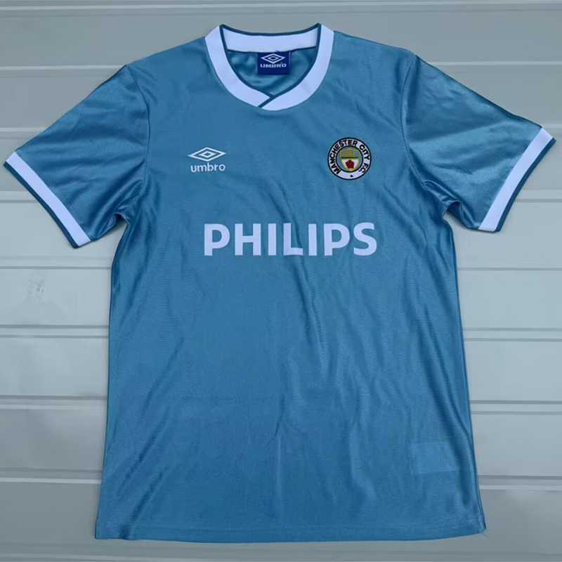 1986-1987 Man City Home Retro Soccer Jersey