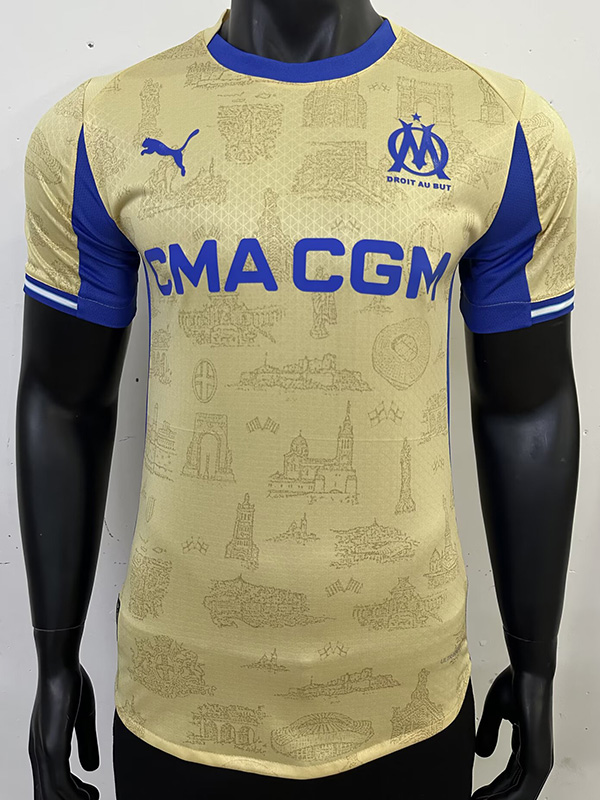 25-26 Marseille Earthy Yellow Player Version Soccer Jersey