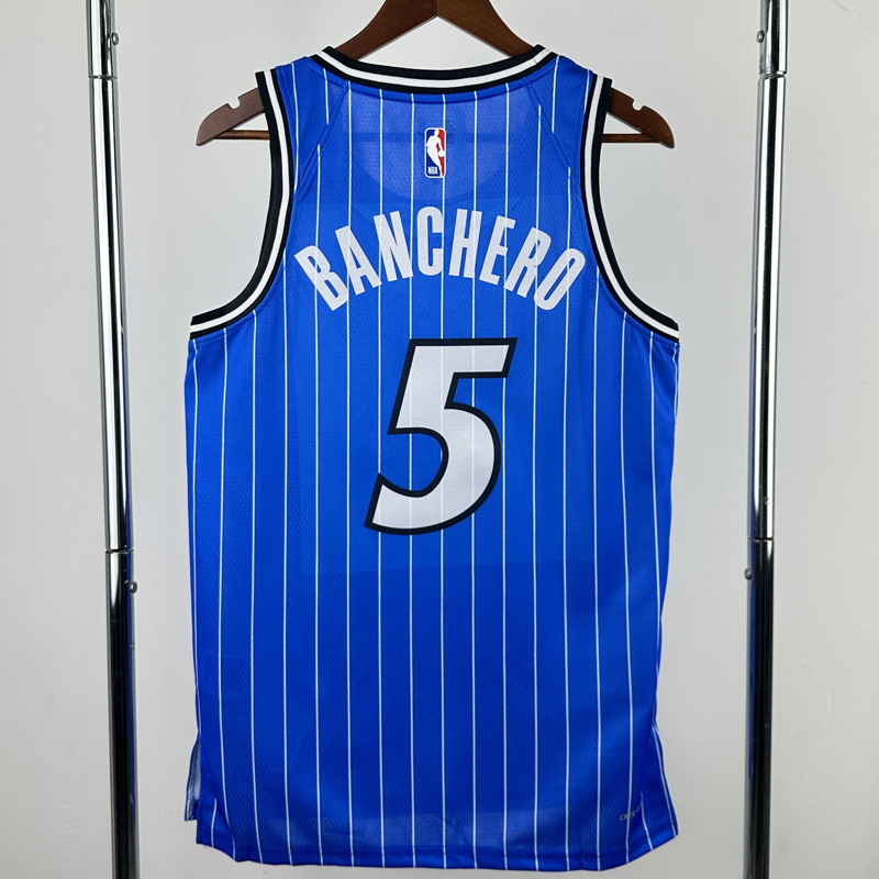 25-26 Magic BANCHERO #5 Blue Top Quality Hot Pressing NBA Jersey(条纹)