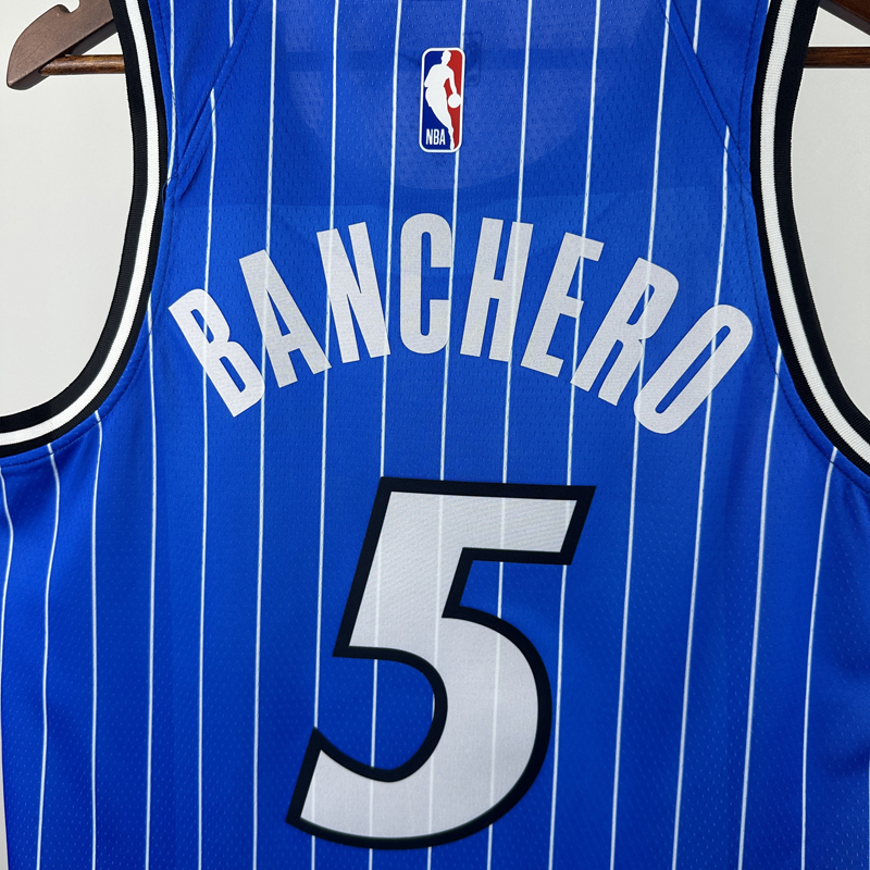 25-26 Magic BANCHERO #5 Blue Top Quality Hot Pressing NBA Jersey(条纹)