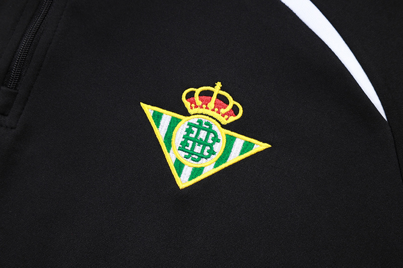 25-26 Real Betis Black Half Pull Tracksuit (半拉链)