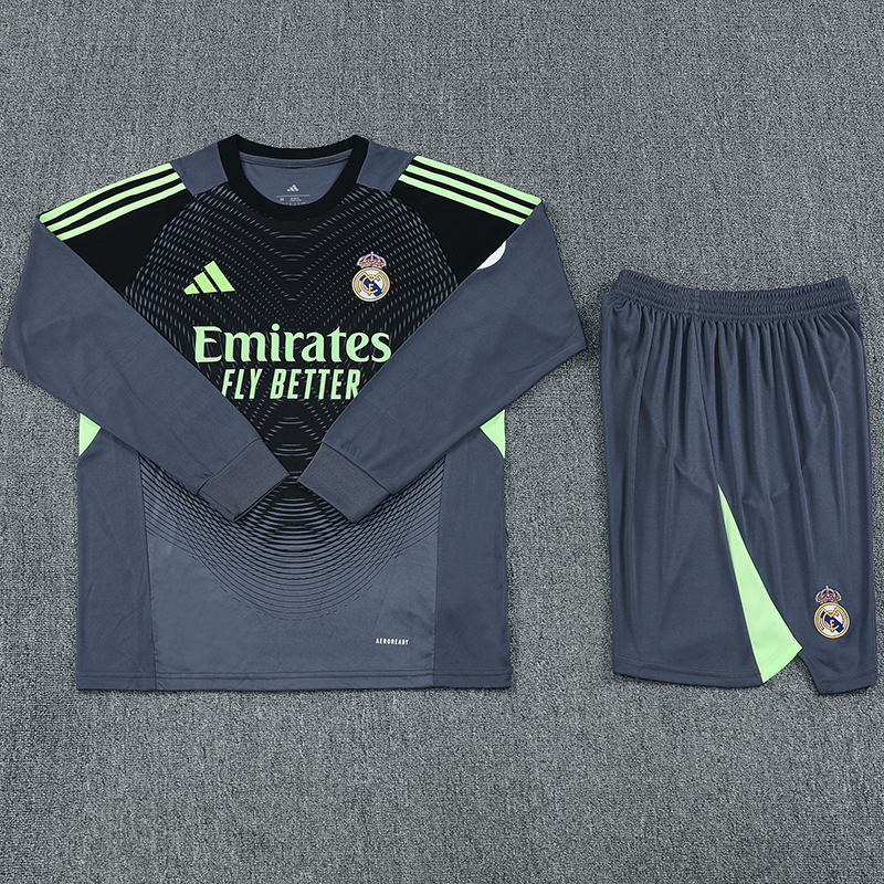 25-26 RMA Grey Black GoalKeeper (Long Sleev Suit) Soccer Jersey (长袖)