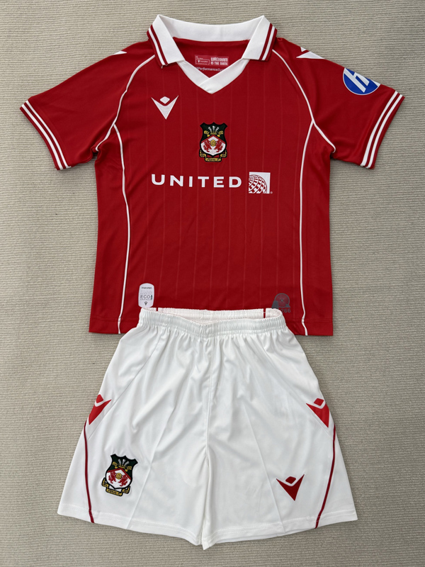 25-26 Wrexham FC Home Kids Soccer Jersey