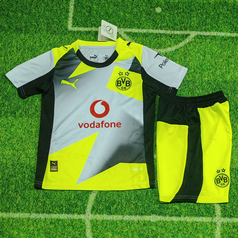 25-26 Dortmund Away Kids Soccer Jersey