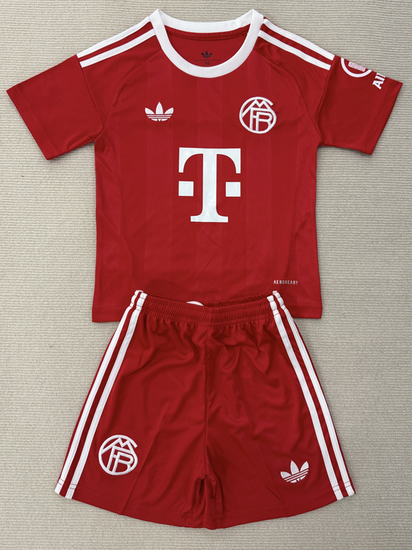 25-26 Bayern Red Goalkeeper Kids Soccer Jersey