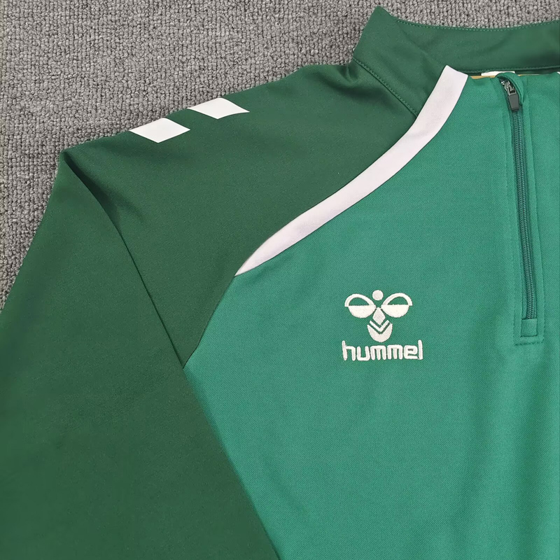 25-26 Real Betis Green Half Pull Tracksuit (Pants Have Pocket)(半拉链)