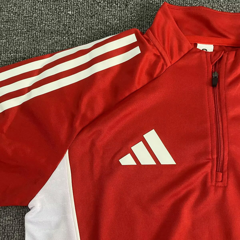 25-26 Sevilla Red Half Pull Tracksuit (Pants Have Pocket)(半拉链)