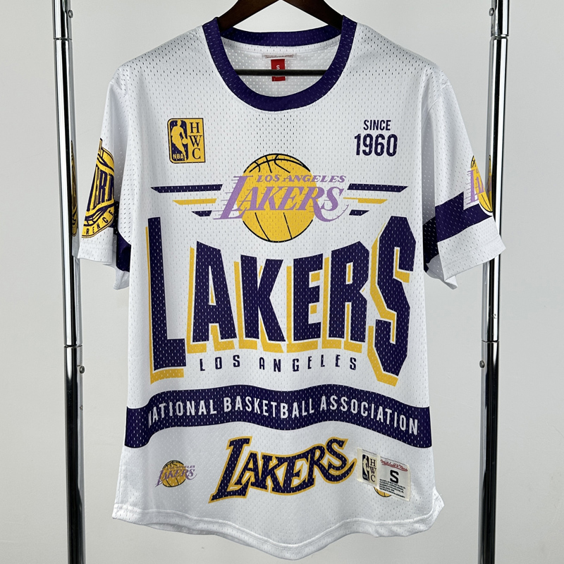 2026 LAKERS White Retro High Quality Casual T-Shirt #MN