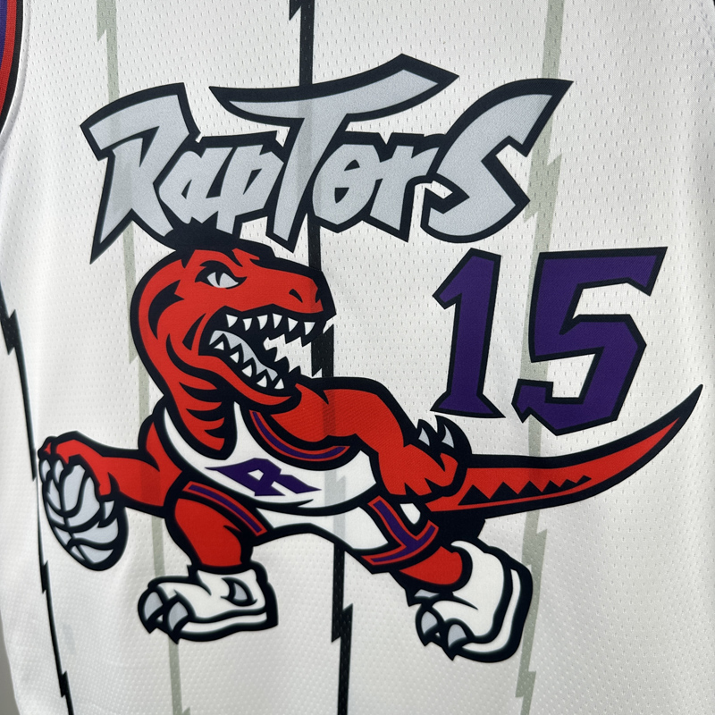25-26 Raptors CARTER #15 White Retro Top Quality Hot Pressing NBA Jersey