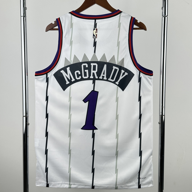 25-26 Raptors McGRADY #1 White Retro Top Quality Hot Pressing NBA Jersey