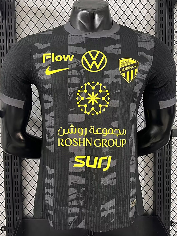25-26 Ittihad Black Grey Player Version Soccer Jersey