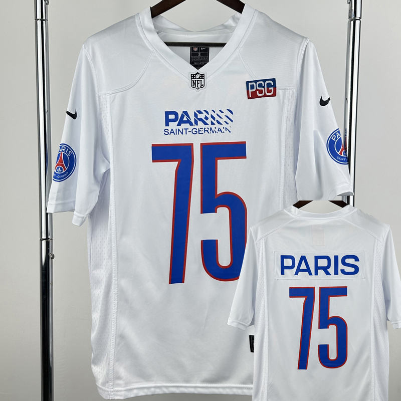 25-26  PSG #75 Casual Edition White NFL Jersey