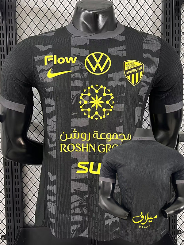 25-26 Ittihad Black Grey Player Version Soccer Jersey