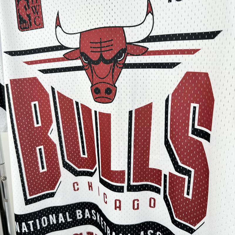 2026 BULLS White Retro High Quality Casual T-Shirt #MN