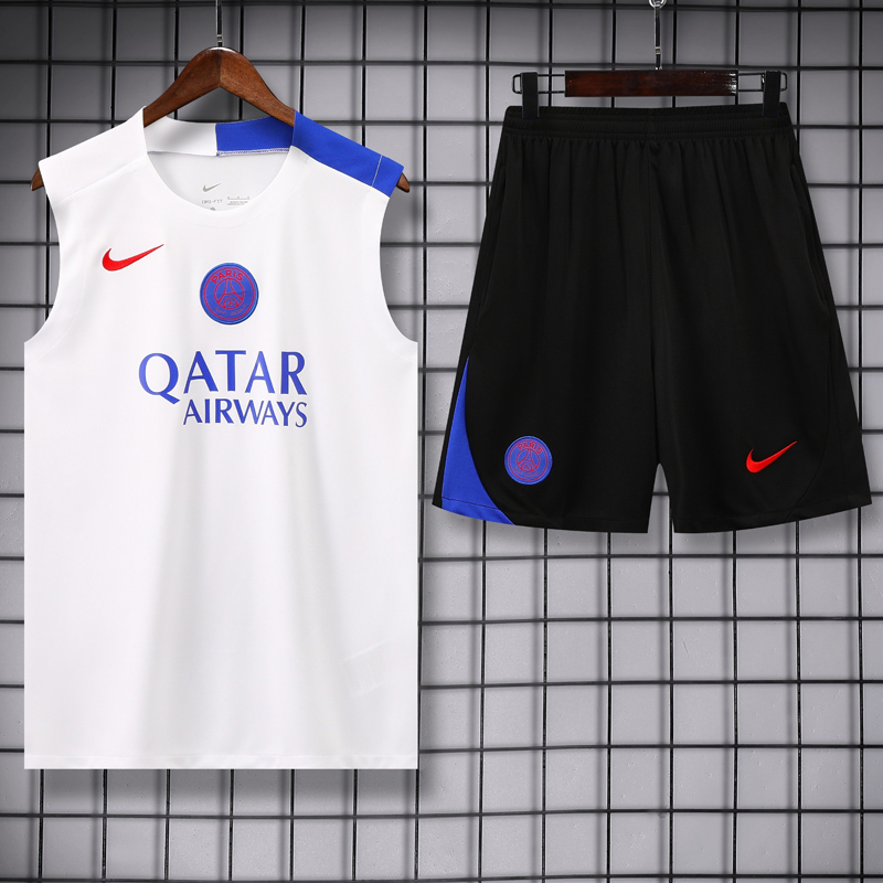 25-26 PSG White Tank top and shorts suit