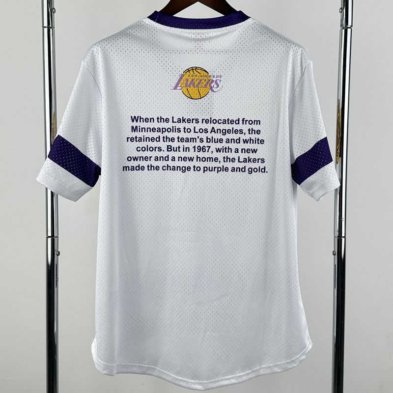 2026 LAKERS White Retro High Quality Casual T-Shirt #MN