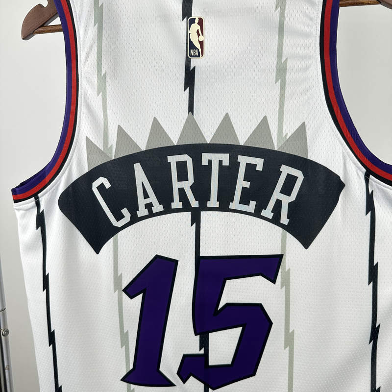 25-26 Raptors CARTER #15 White Retro Top Quality Hot Pressing NBA Jersey