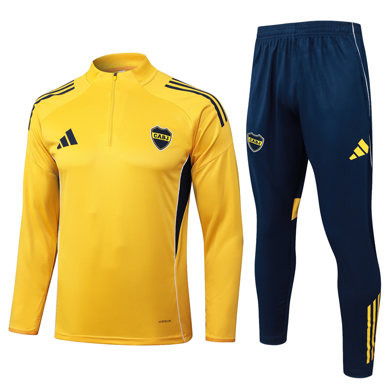 25-26 Boca Juniors Yellow Half Pull Tracksuit #B25109(半拉链)