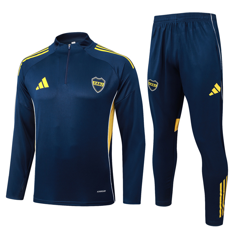 25-26 Boca Juniors Royal blue Half Pull Tracksuit #B25108(半拉链)