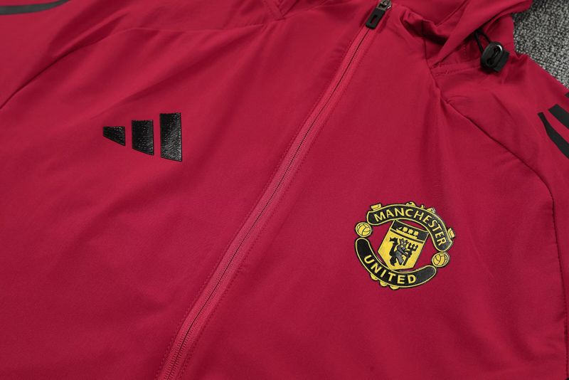 25-26 Man Utd Red Hoodie Jacket Tracksuit
