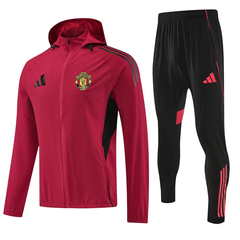 25-26 Man Utd Red Hoodie Jacket Tracksuit