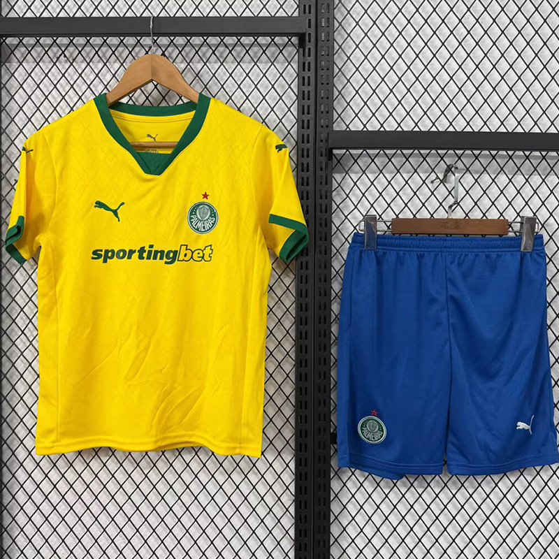 25-26 Palmeiras Third Yellow Kids Soccer Jersey