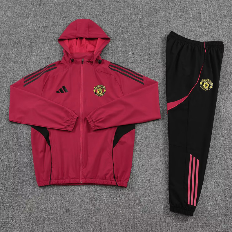 25-26 Man Utd Red Hoodie Jacket Tracksuit