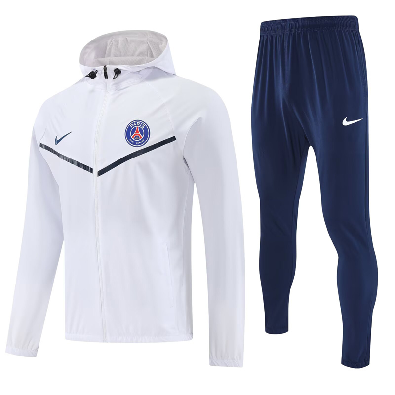 25-26 PSG White Hoodie Jacket Tracksuit
