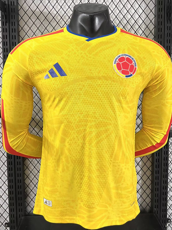 2026 Colombia Home Long Sleeve Player Version Soccer Jersey (长袖球员)