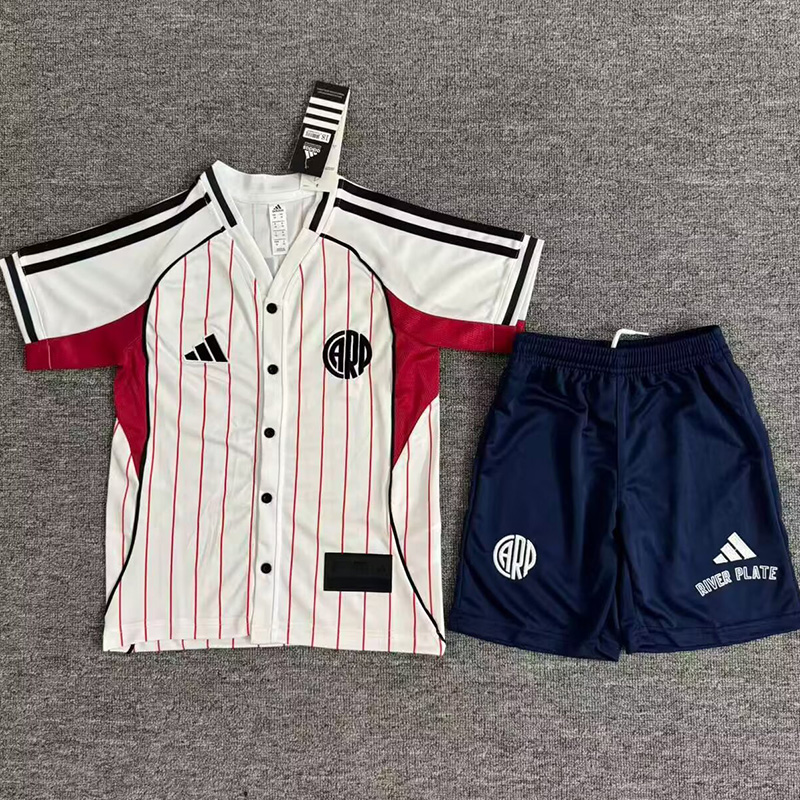 25-26 River Plate White Casual Edition Kids Baseball Jersey