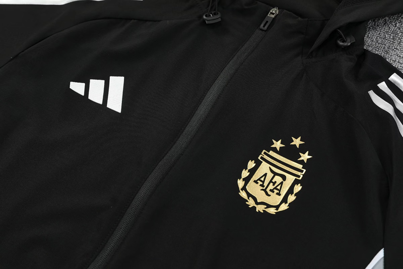 25-26 Argentina Black Hoodie Jacket Tracksuit