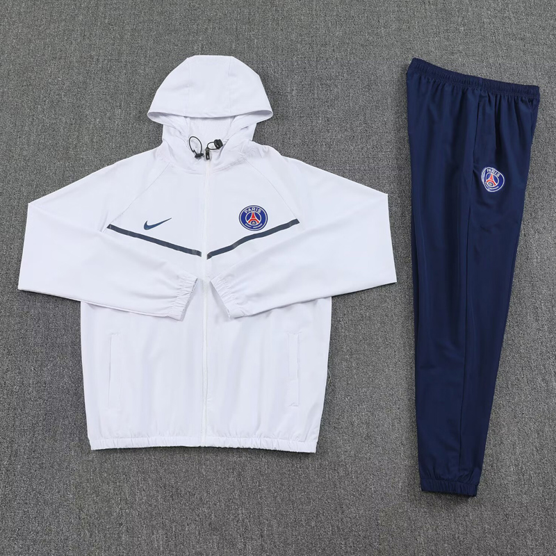 25-26 PSG White Hoodie Jacket Tracksuit