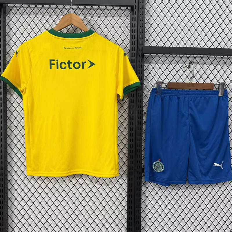 25-26 Palmeiras Third Yellow Kids Soccer Jersey