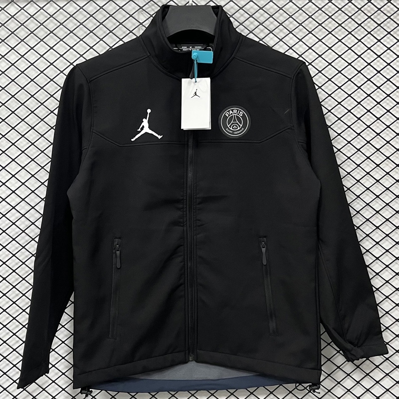 25-26 PSG Jordan Black Outdoor Jackets #RK901软料