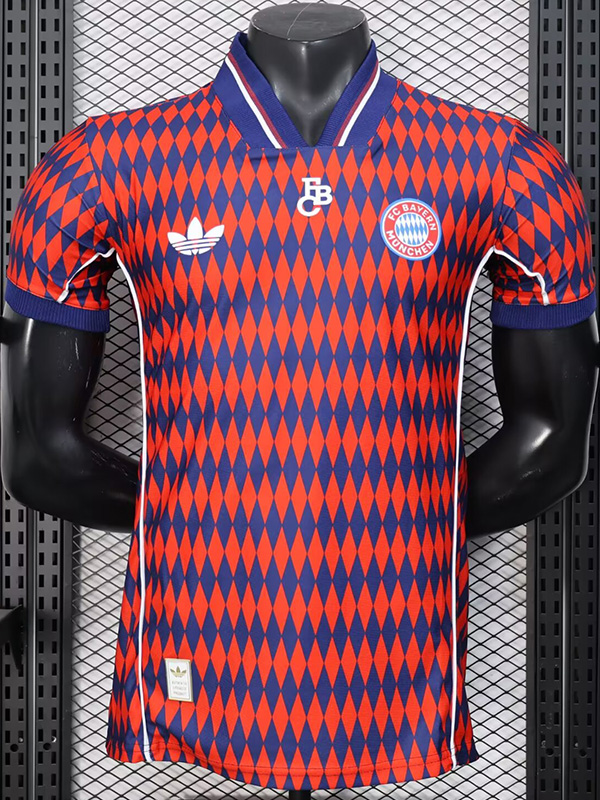 25-26 Bayern Red Blue Casual Edition Player Version Soccer Jersey