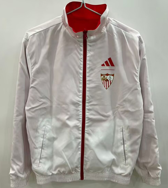 25-26 Sevilla Red & White Double Sided Windbreaker (双面风衣)