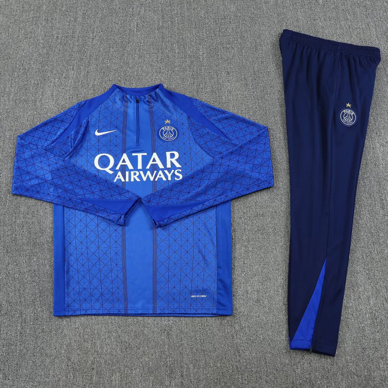25-26 PSG Fancy blue Half Pull Tracksuit (半拉链)