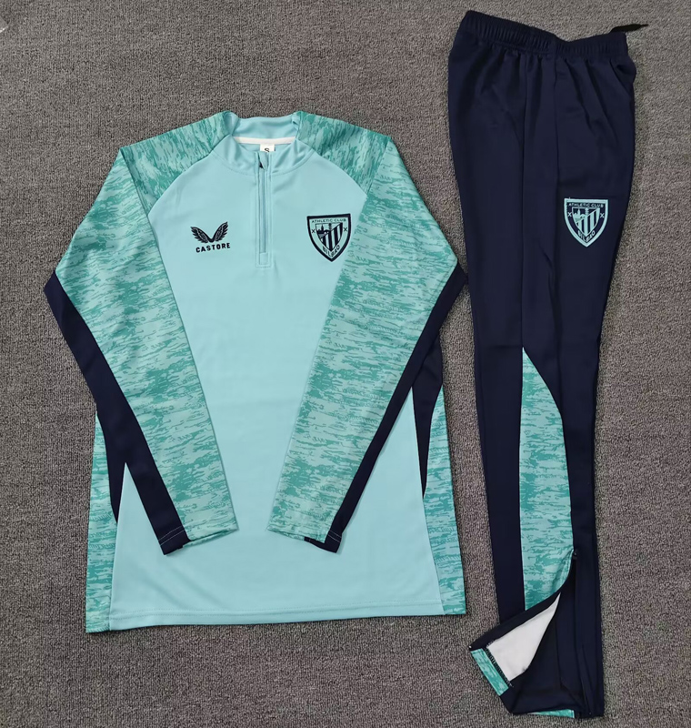25-26 Bilbao Green Half Pull Tracksuit (Pants Have Pocket)(半拉链)