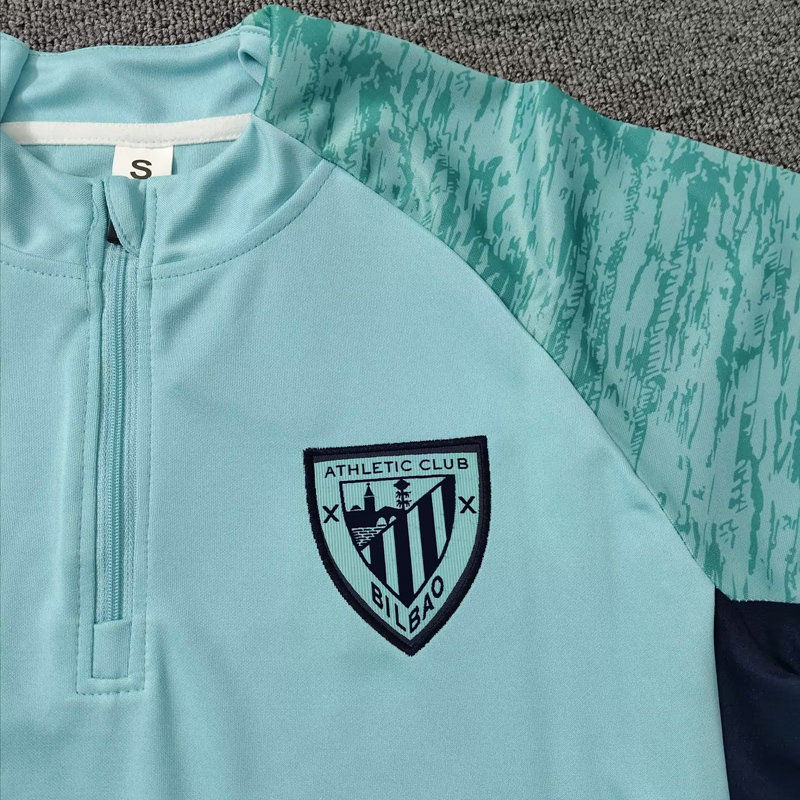 25-26 Bilbao Green Half Pull Tracksuit (Pants Have Pocket)(半拉链)