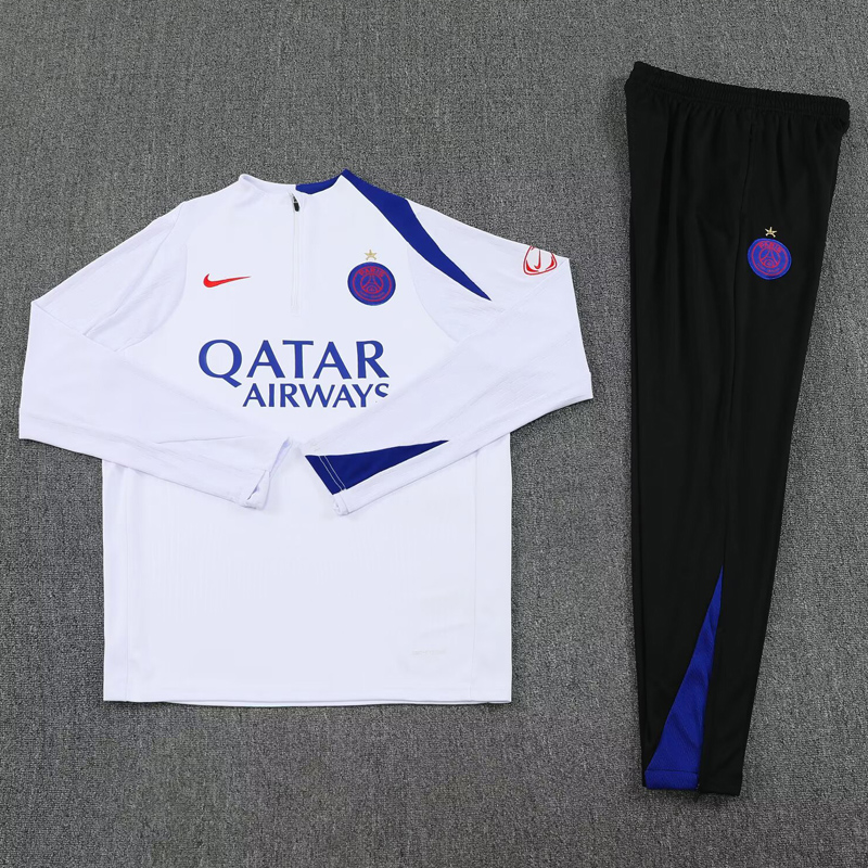 25-26 PSG White Half Pull Tracksuit (半拉链)