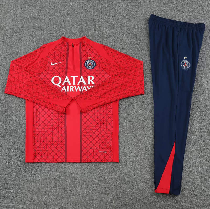 25-26 PSG Red Half Pull Tracksuit (半拉链)