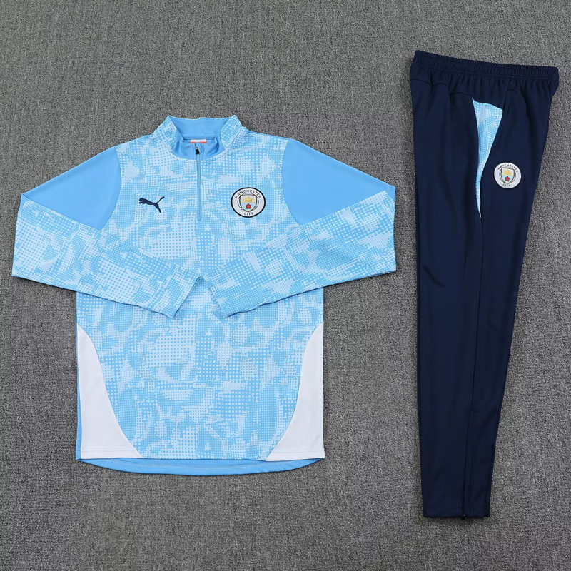 25-26 Man City Light blue Half Pull Tracksuit (半拉链)(印花)