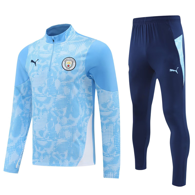 25-26 Man City Light blue Half Pull Tracksuit (半拉链)(印花)